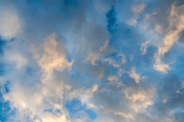 Blue sky with multicolored clouds