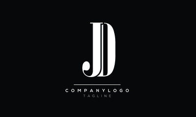 Abstract Letter Initial JD DJ Vector Logo Design Template