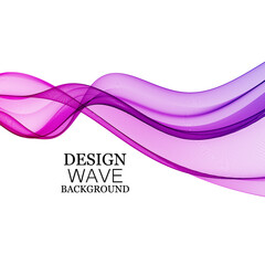 Abstract color vector wave design element. Blue and purple wave background