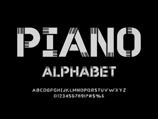 vector of music piano font and alphabet design with uppercase, numbers and symbols © FotoGraphic