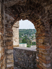 Scaliger castle in Torri downtown with a view