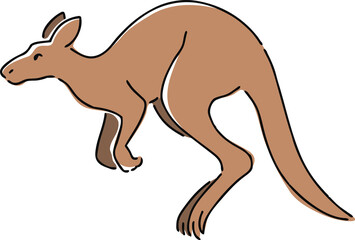 手描き風のカンガルーのイラスト（オス）