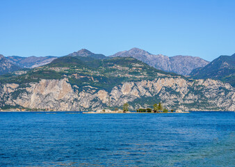 Lake Garda in Italy with mountains and lake