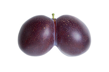 Fused plum isolated on white
