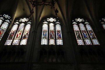 Cathedrale Notre Dame de l'Assomption, interieur de la cathedrale, ville de Clermont Ferrand, departement du Puy de Dome, France