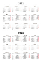 kalendarz na lata 2022 i 2023 - obrazy, fototapety, plakaty