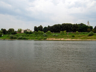 river bank on a cloudy day