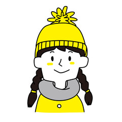 ニット帽を被った女の子