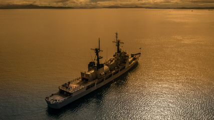 Surigao City, Mindanao, Philippines. 25th October 2021. Philippines Navy in Surigao Strait for the 77th anniversary of the Battle of Leyte Gulf