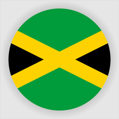 Jamaica Flat Rounded Country Flag button Icon
