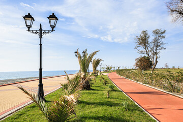 Embankment of the Olympic Park in Sochi, Adler, Winter Olympic Games 2014 place - obrazy, fototapety, plakaty
