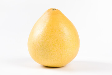 Fresh one yellow pomelo fruit isolated on white background