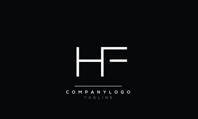 Abstract Letter Initial HF FH Vector Logo Design Template