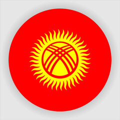 Kyrgyzstan Flat Rounded Country Flag button Icon