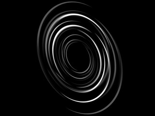 Abstract spiral or swirl design element on black background. Illustration.