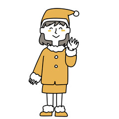 サンタのコスプレをしている女性
