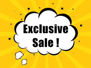 Exclusive Sale in yellow bubble background