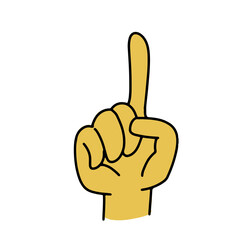 人差し指を立て上をさしている手