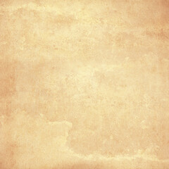 Old blank sheet of paper. Antique parchment, faded textured background, stained and brown.