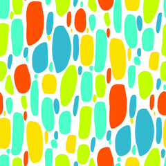 Seamless vector pattern with abstract modern doodles. Bright summer print. Trendy colorful background. Vintage geometric doodles.	