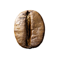 Roasted coffee bean isolated on white background