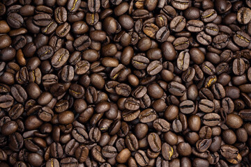Roasted coffee beans texture background