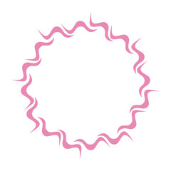 Fototapeta na wymiar pink round vector frame - circle banner on white background 