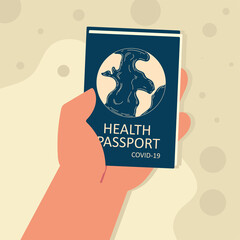 hand with health passport
