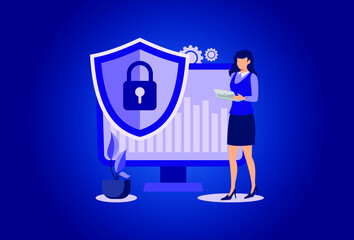 Cyber Security Risk Management illustration exclusive design inspiration 