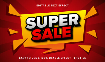 super sale editable text effect template with abstract style use for business brand and store campaign