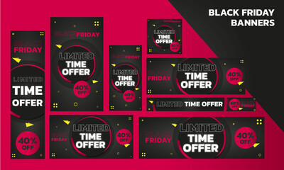 Black Friday Offer Web Banners, Google Ads & Post