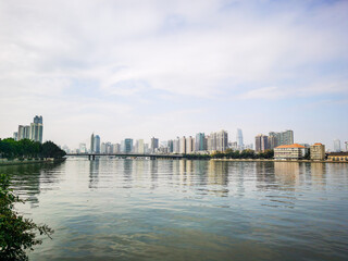 Fototapeta na wymiar Guangzhou 广州 Canton Canton city center center Pearl river cityscape