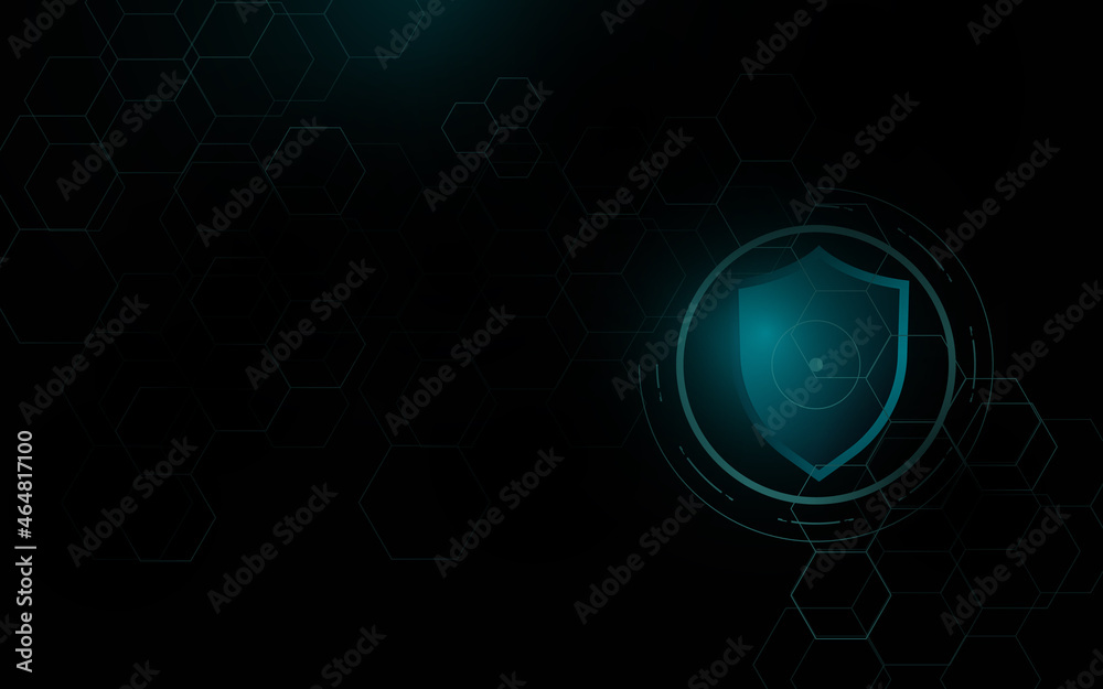 Fototapete cyber security and network protection. abstract futuristic and technology high-tech digital backgrou
