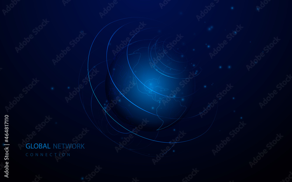 Poster Global network connection. abstract Futuristic and technology high-tech digital background. Vector illustration