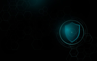 Cyber security and network protection. Abstract Futuristic and technology high-tech digital background. Vector illustration
