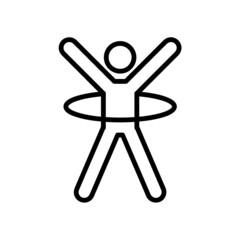 Gymnast flat icon. Fitness pictogram for web. Line stroke. Sports man isolated on white background. Vector eps10
