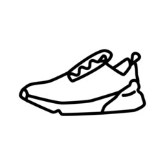Sneakers for fitness flat icon. Pictogram for web. Line stroke. Isolated on white background. Vector eps10