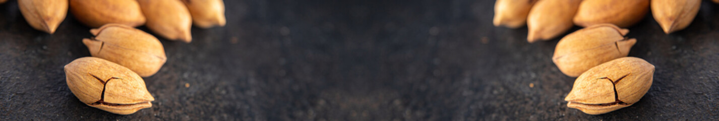 pecan nuts in shell fresh ingredient snack on the table copy space food background rustic vegan or vegetarian food