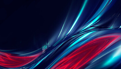 Bright abstract background, banner with abstract elements. Neon fantastic background, space background. Futuristic neon banner, bright multicolored lines, rays. 3D illustration.