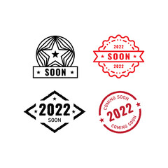 Soon 2022 Stamp Badge Emblem Logo marketing Release Product Online Store logo design