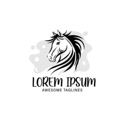 Horse head in black and white vector