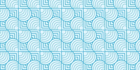 Geometric pattern ancient blue line fabric motif vector background design