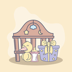 baby crib and duck