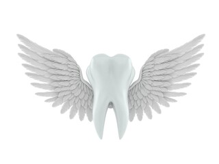 Tooth with angel wings