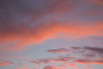 Beautiful color on the clouds at sunset.