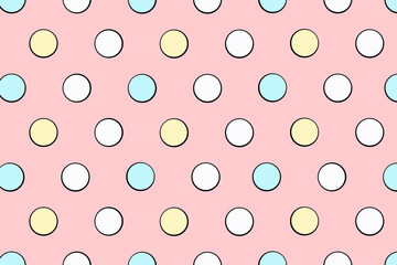 polka dots pattern, colorful dots, colorful  polka dot background © annakolesnicova