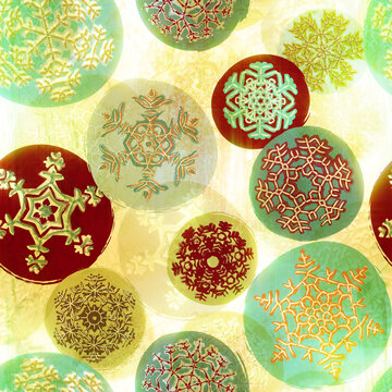 Retro Christmas holiday snowflakes seamless pattern. Also available as an animation - search for 197531853 in Videos.