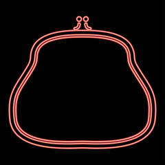 Neon purse red color vector illustration flat style image