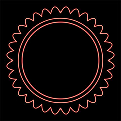 Neon sun red color vector illustration flat style image