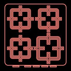 Obraz premium Neon the surface of the cooker red color vector illustration flat style image